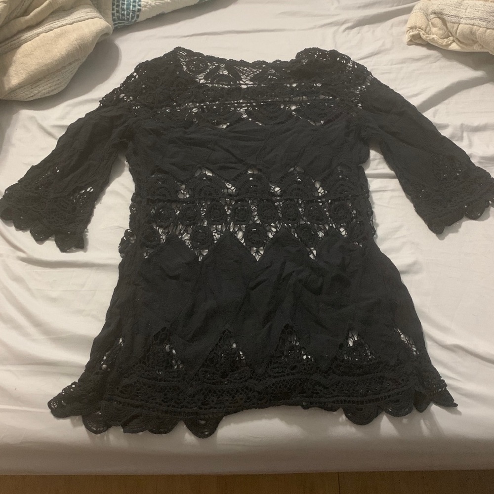 Medium size bathing suit cover ups black and white